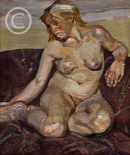 Lucian-Freud-"Girl-Holding-Her-Foot"-1985-1986-Oil-on-Canvas-18.2cmx15cm