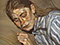 Lucian-Freud-"Girl-in-Striped-Nightshirt"-1985-Oil-on-Canvas-29.5cmx25cm
