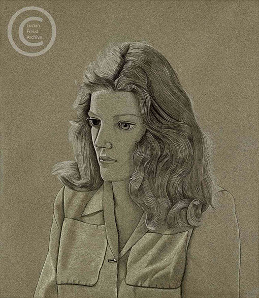 Lucian Freud 'A Girl' 1946 Conte on Paper 45.1cmx40cm