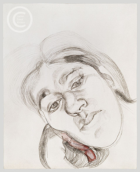 Lucian Freud 'Annabel' 1975 Watercolour and Pencil on Paper 24.1cmx19.1cm