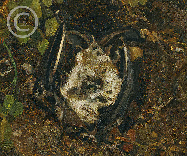 Lucian-Freud-"Another-Dead-Bat"-1980-1981-Oil-on-Canvas-14.4cmx16cm