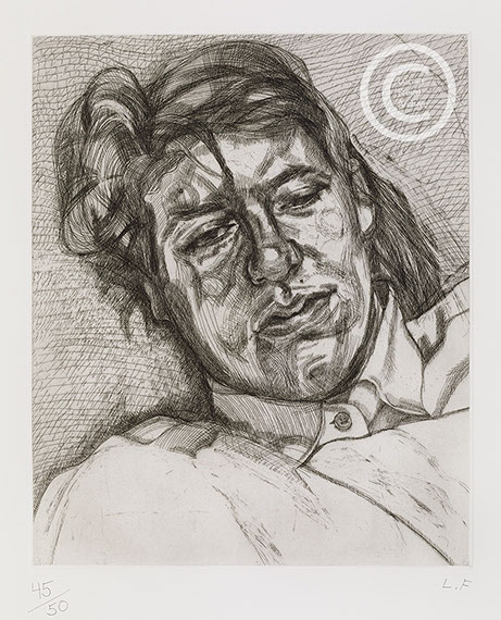 Lucian Freud "Bella" 1987 Etching (ed of 50) 42.2cmx34.8cm