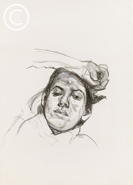 Lucian Freud 'Bella' c1983 Charcoal and Chalk on Paper 49.5cmx35.5cm