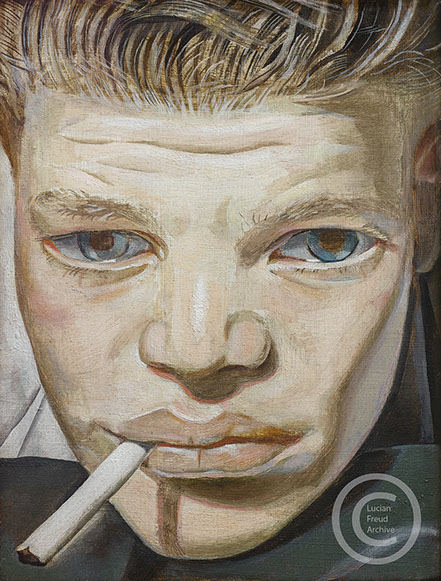 Lucian Freud "Boy Smoking"  1950-51  Oil on Copper  15.9cm x 11.4cm   
