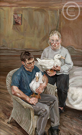 "Bramham Children and Ducks" 1995 Oil on Canvas 231cmx142cm