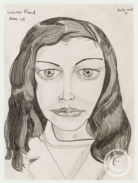 Lucian freud 'Dark Coat (ll)' 1948 Pencil on paper 28.2cmx21.4cm