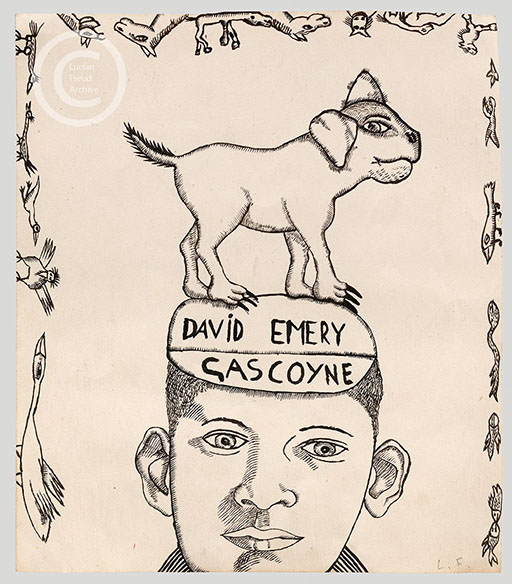 Lucian Freud 'David Emery Gascoyne' 1944 Ink on paper 17.8cmx15.2cm