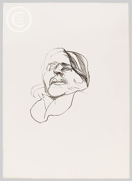 Lucian Freud 'Drawing for Naked Man with a Rat (l)' c1977 Ink on Paper 49.5cmx35.5cm