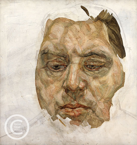 Lucian Freud "Francis Bacon-(Unfinished)" 1956-1957 Oil on Canvas 35.5cm x 35