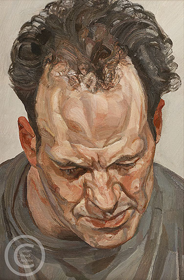 Lucian Freud "Frank Auerbach" 1975-1976 Oil on Canvas 40cmx26cm
