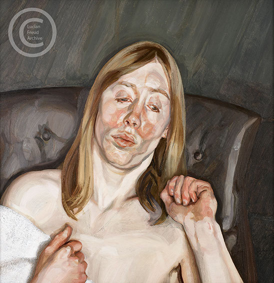 Lucian Freud "Girl Holding a Towel" 1967 Oil on Canvas 51cmx51cm Lucian Freud "Girl Holding a Towel" 1967 Oil on Canvas 51cmx51cm