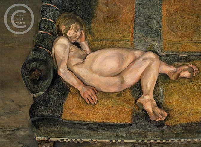 Lucian Freud "Girl on a Turkish Sofa" 1966 Oil on Canvas 26.7cmx35cm Lucian Freud "Girl on a Turkish Sofa" 1966 Oil on Canvas 26.7cmx35cm