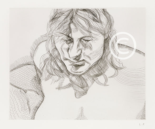 Lucian Freud "Head and Shoulders" 1982 Etching (ed of 20) 24.8cmx29.8cm