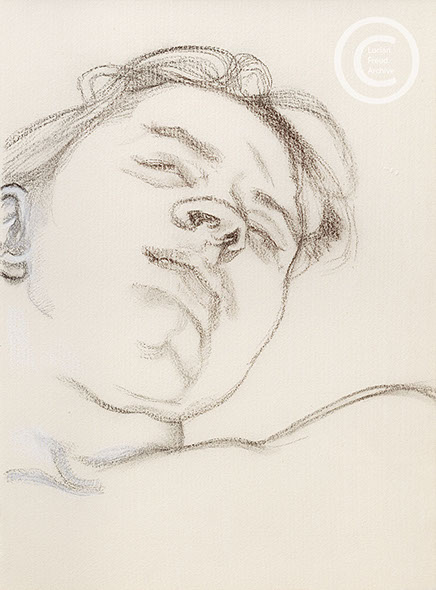 Lucian Freud 'Head and Shoulders of a Girl' 1979 Charcoal and Chalk on Paper 32.5cmx24.1cm