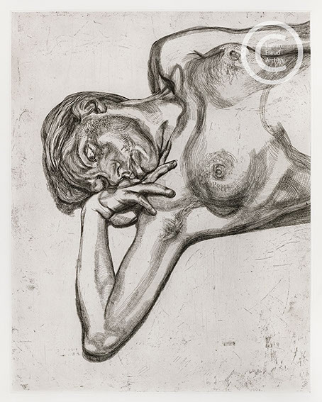 Lucian Freud "Head and Shoulders of a Girl" 1990 Etching (ed of 50) 69.5cmx54.5cm
