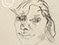 Lucian Freud 'Head of a Girl' 1949-1950 Charcoal on Paper 34cmx24cm