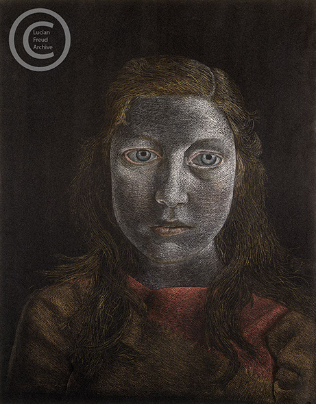 Lucian Freud 'Head of a Girl with Red Hair' 1948 Pastel on Paper 40.5cmx32.8cm