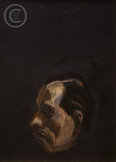 Lucian Freud "Head of a Man" 1959 Oil on Canvas Approx 40cmx26cm