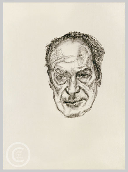 Lucian Freud 'Head of a Man' 1990 Charcoal on Paper 66cmx48.9cm