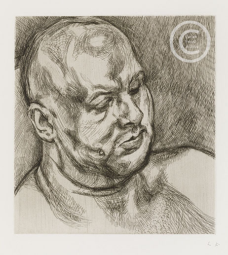 Lucian Freud "Head of a Man" 1992 Etching (ed of 20) 22.2cmx20.3cm