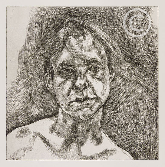Lucian Freud "Head of a Naked Girl" 2000 Etching (ed of 46) 38cmx38cm