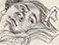 Lucian Freud 'Head of a Woman' c1979 Pencil on Paper 25.4cmx18cm