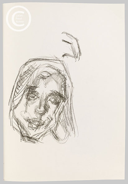 Lucian Freud 'Head of Emily' c2000 Charcoal on Paper 41cm x 28