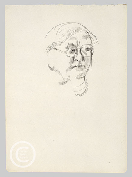 Lucian Freud 'Head of Nanny' 1959 Pencil on Paper 36cmx26cm