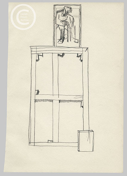 Lucian Freud 'In the Studio' c1970 Pencil on Paper 25.4cmx18cm