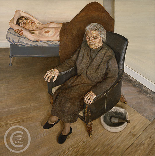 Lucian Freud "Large Interior W9" 1973 Oil on Canvas 91.4cmx91cm