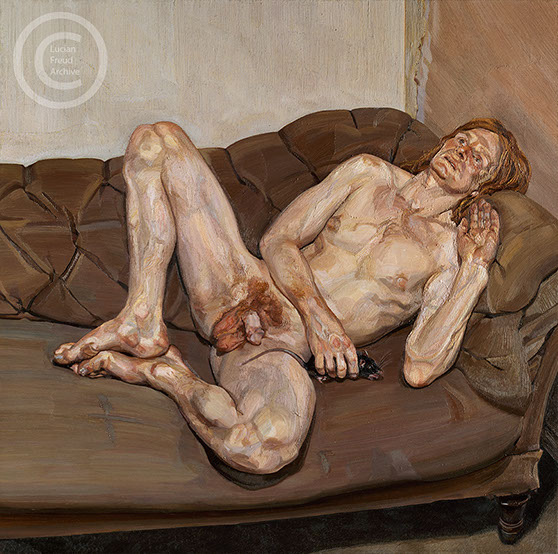 Lucian Freud "Naked Man with a Rat" 1977-1978 Oil on Canvas 91.5cmx91cm
