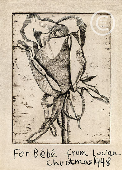 Lucian Freud "Rose" 1948 Etching (1 or 2 Proofs only) 11.8cmx8