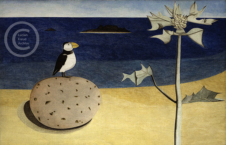 Lucian Freud "Scillonian Beachscape"  1945-1946   Oil on Canvas   49cm x 75cm 