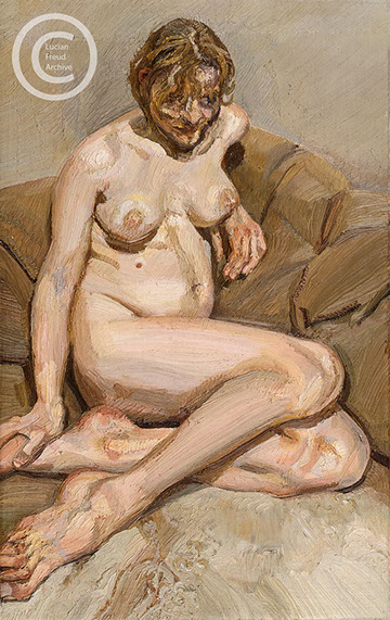 Lucian Freud "Seated Figure" 1980-1982 Oil on Canvas 35cm x 22cm