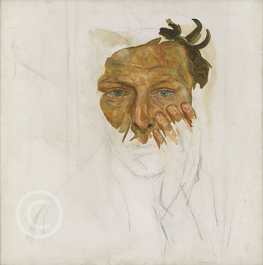 Lucian Freud "Self Portrait Fragment" 1956 Oil on Canvas 61cmx61cm