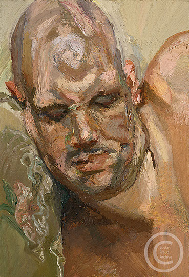 "Small Head of Leigh Bowery" 1995 Oil on Canvas 29.5cmx20.3cm