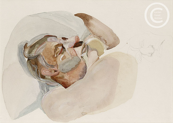 Lucian Freud 'The Painter's Father' 1970 Watercolour and Pencil 24.2cmx33.6cm