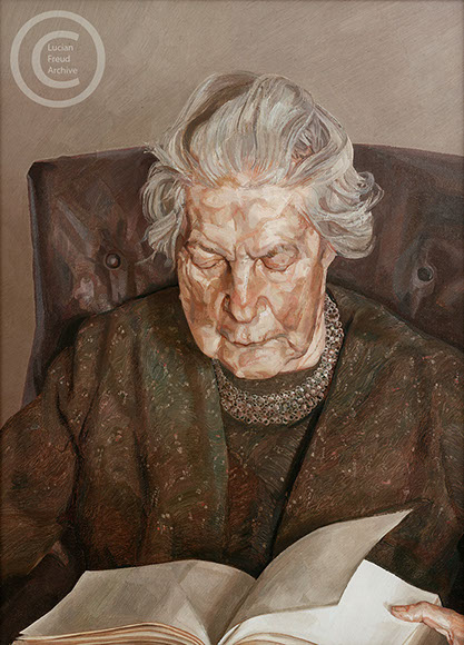Lucian Freud "The Painter's Mother Reading" 1975 Oil on Canvas 65.4cmx50cm
