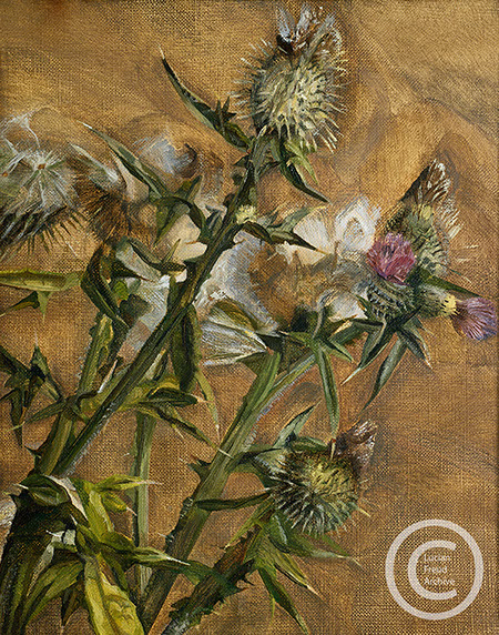 Lucian Freud "Thistle" 1967 Oil on Canvas 26.7cmx21cm Lucian Freud "Thistle" 1967 Oil on Canvas 26.7cmx21cm