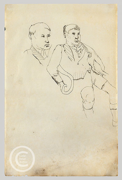 Lucian Freud 'Two Boys' 1941 Ink on paper 37.5cmx24cm