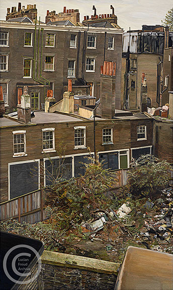 Lucian Freud "Wasteground with Houses, Paddington" 1970-1972 Oil on Canvas 167cmx101cm 