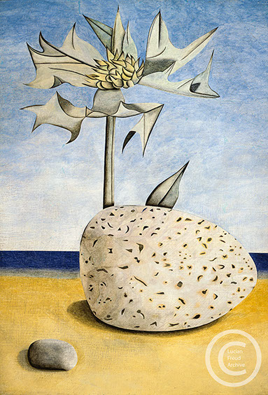 Lucian Freud "Sea, Holly and Stone"  1945  Oil on Canvas  38.5cm x 27cm 